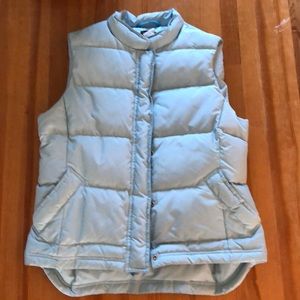 J Crew button up puffer vest light blue